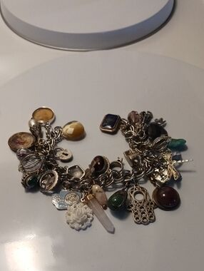 Multiple All Gemstone And SS.Silver NOT GOLD-TONE!23 Gemstones.